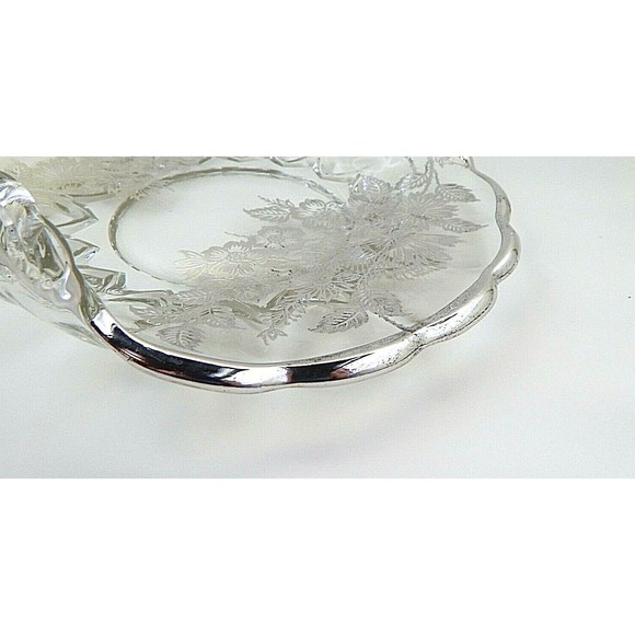 Silver City Overlay Glass Springtime Rolled Edge Candy Dish - Picture 7 of 11